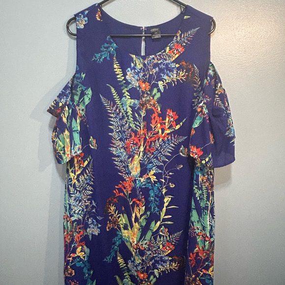 City Streets Blue Floral Dress - Picture 1 of 7
